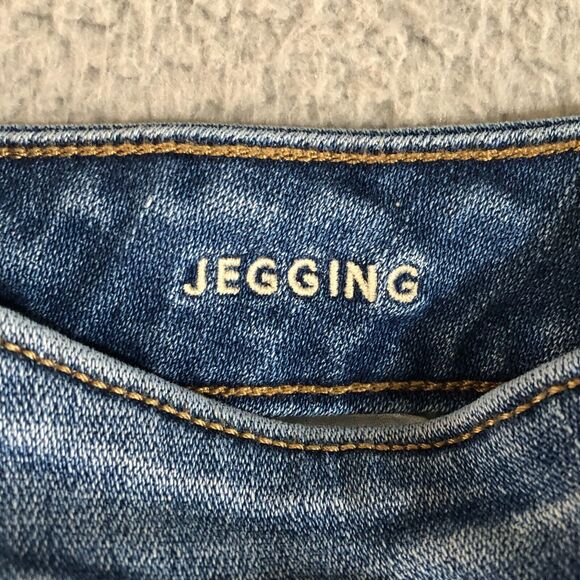 American Eagle Jeans Womens 8 Blue Next Level Stretch Jeggings Distressed Grunge - Picture 4 of 10